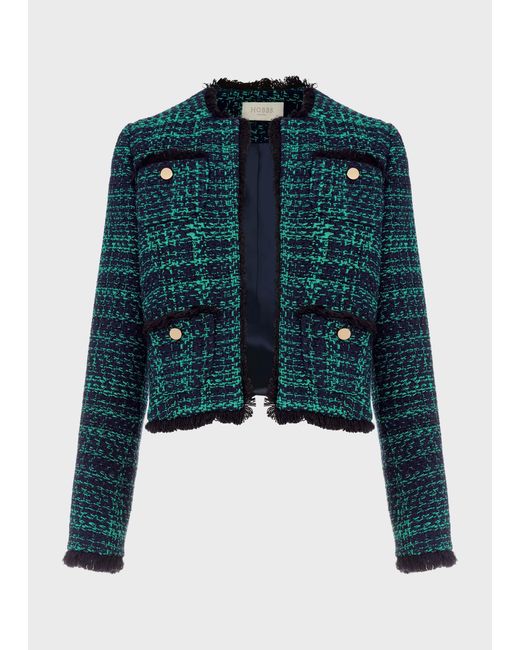 Hobbs Blue Rosa Tweed Jacket