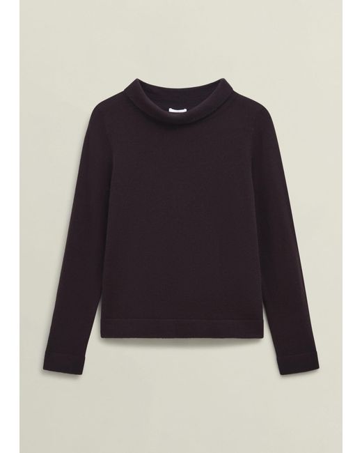Hobbs Black Audrey Cashmere Blend Roll Neck Jumper
