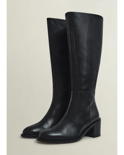 Hobbs Blue Darcie Leather Knee Boots