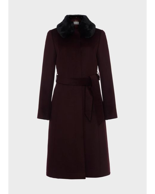 Hobbs Edeline Wool Coat With Faux Fur 