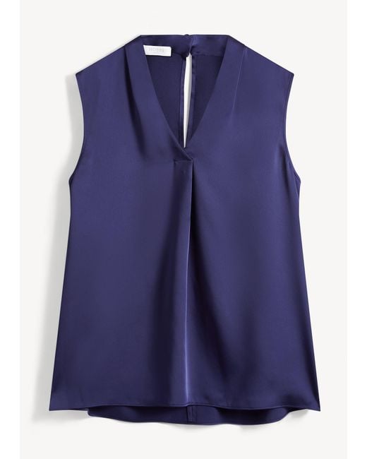 Hobbs Blue Alora Satin Blouse