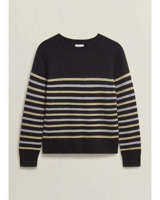 Hobbs Black Destiny Sparkle Stripe Jumper