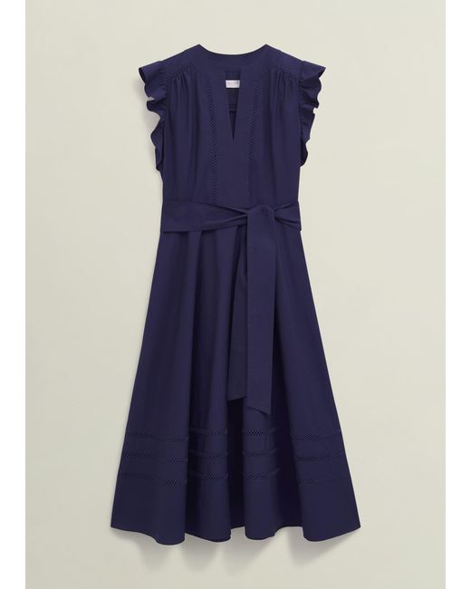 Hobbs Blue Vanessa Cotton Dress