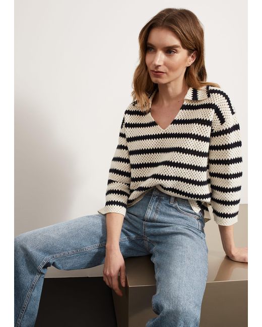 Hobbs Multicolor Prue Cotton Textured Jumper