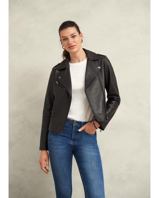 Hobbs Blue Darby Leather Jacket