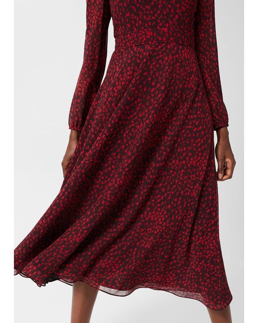 Hobbs Red Aurora Fit And Flare Dress