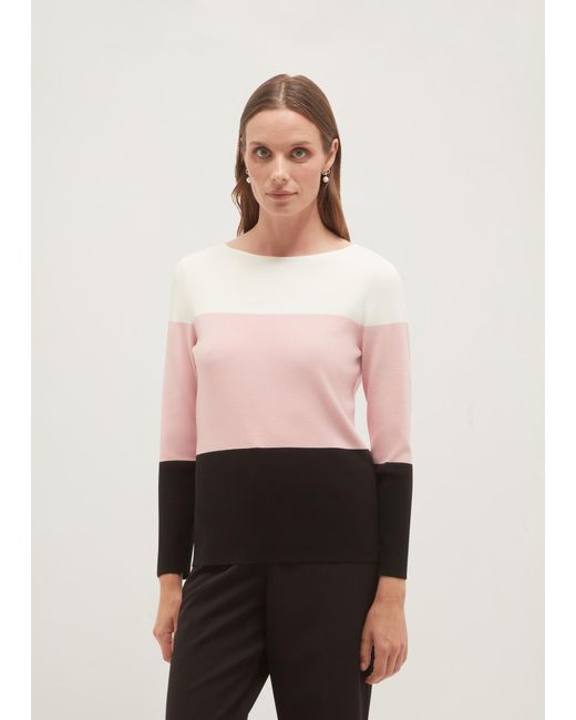 Hobbs Pink Alice Colourblock Jumper