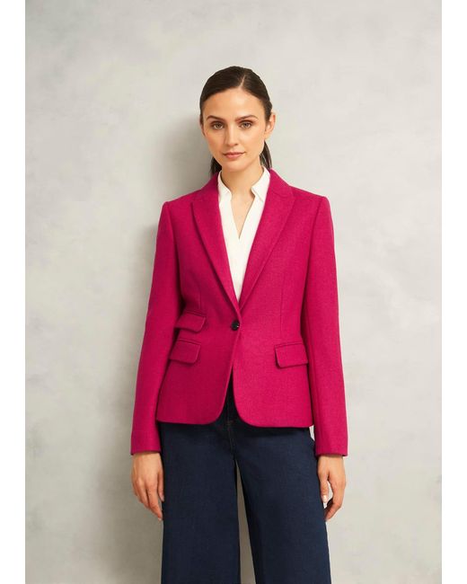 Hobbs Pink Clare Wool Jacket