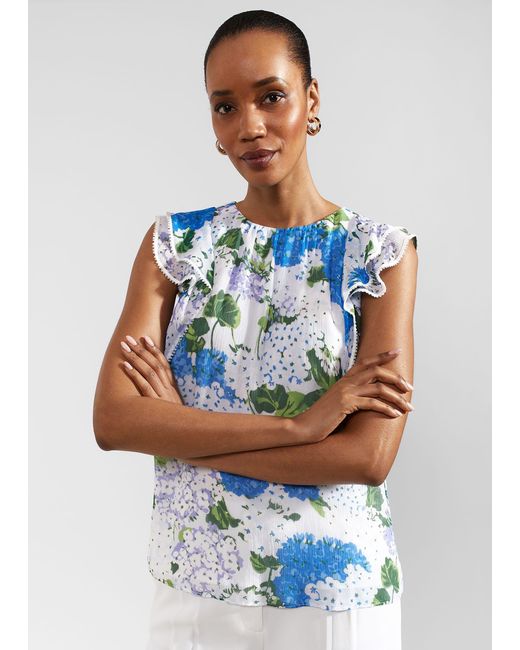 Hobbs Blue Simona Floral Top