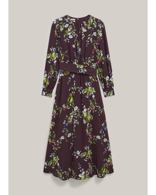 Hobbs Natural Iford Silk Dress