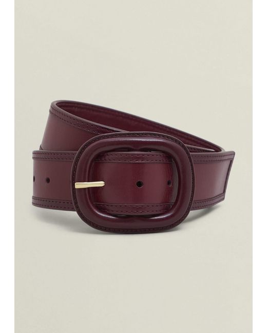 Hobbs Purple Mallory Leather Waist Belt