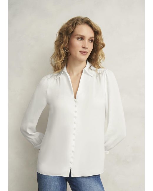 Hobbs White Madison Blouse