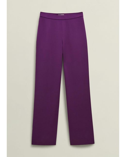Hobbs Purple Judith Satin Trousers