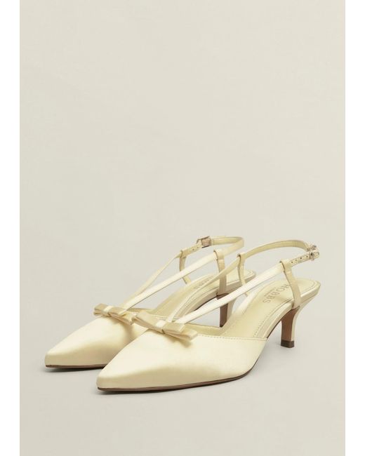 Hobbs Natural Macie Bow Satin Slingbacks