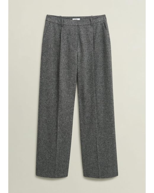 Hobbs Natural Emelie Wide Trouser With Wool