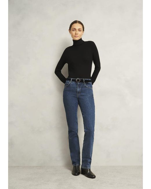 Hobbs Black Meera Suede Woven Belt