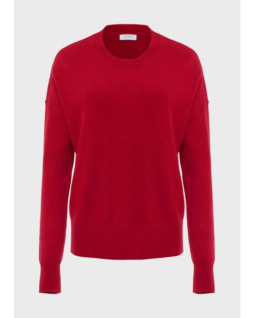 Hobbs Red Lydia Button Jumper With Cashmere