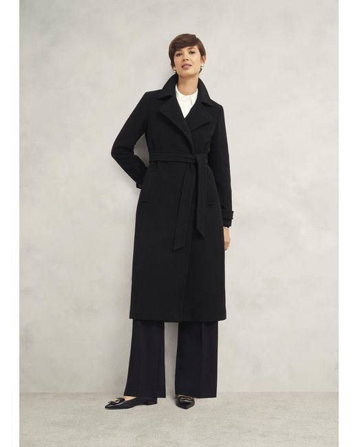 Hobbs Black Yasmina Wool Blend Coat