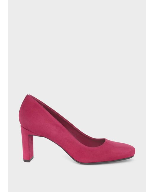 Hobbs Ella Suede Court Shoes in Berry 