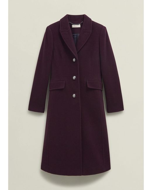 Hobbs Purple Edwina Wool Blend Coat