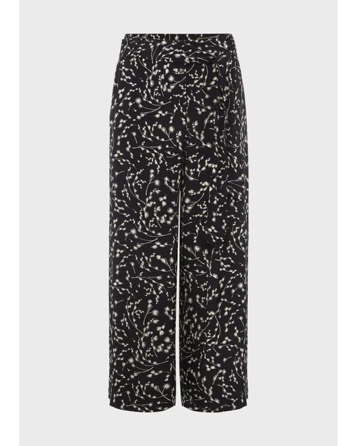 Hobbs Gray Jen Wide Leg Crop Trousers