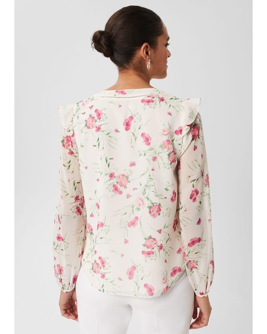 Hobbs White Rosana Floral Top