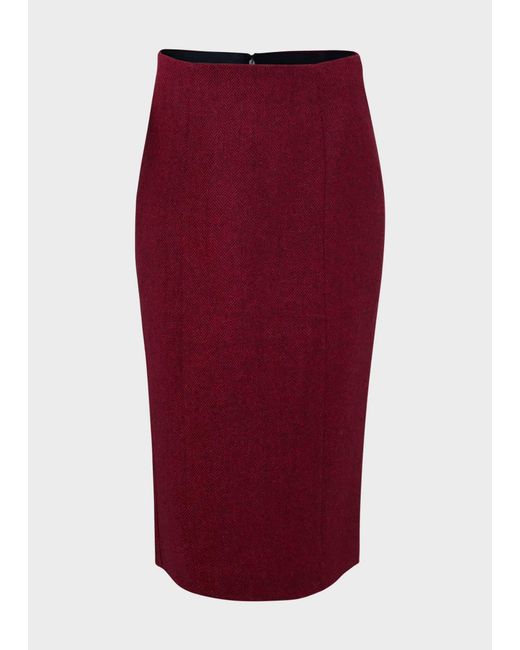 Hobbs Red Petite Daniella Wool Skirt