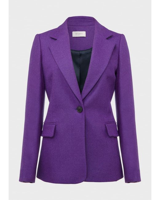 Hobbs Purple Petite Jess Wool Jacket