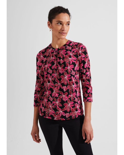 Hobbs Red Julia Printed Top