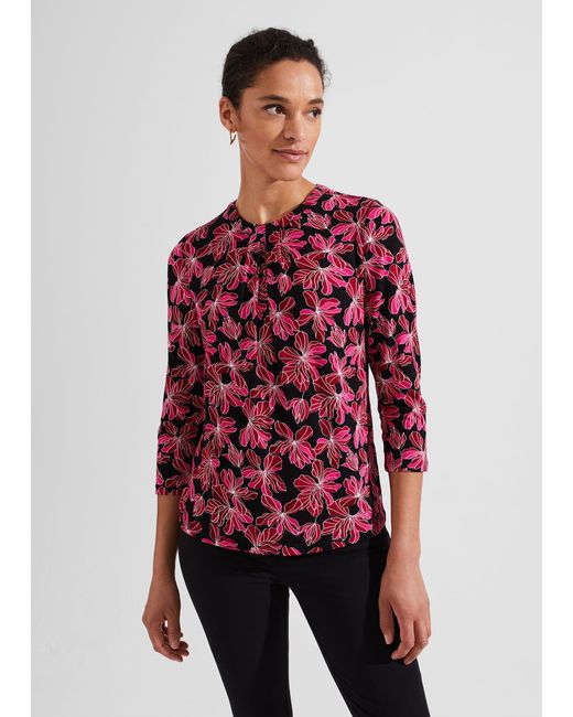 Hobbs Red Julia Printed Top