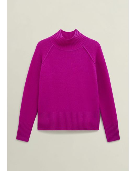 Hobbs Pink Lorraine Wool Blend Turtle Neck Knitted Jumper