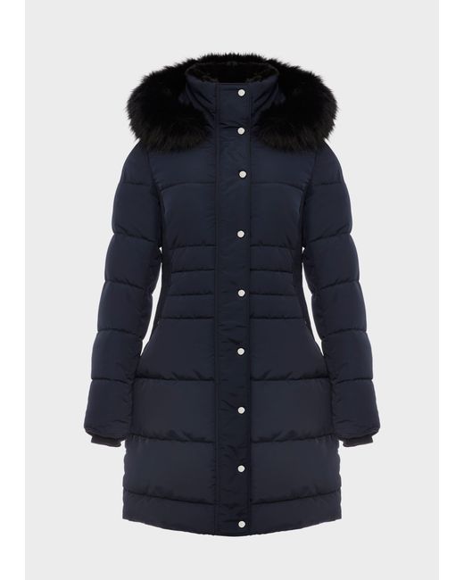 Hobbs Blue Dita Puffer Jacket With Hood