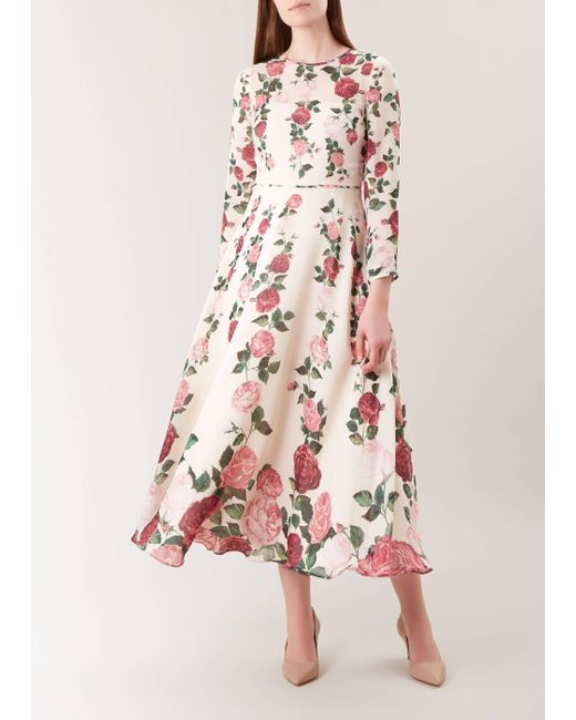 Hobbs Pink Victoria Rose Silk Dress