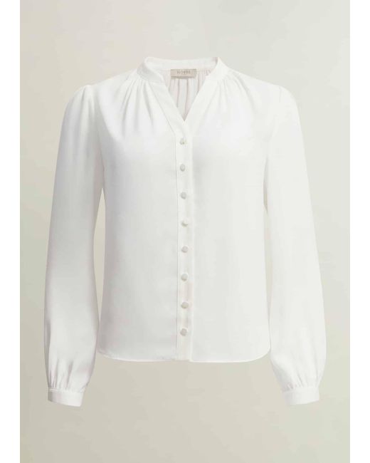 Hobbs White Peony Blouse