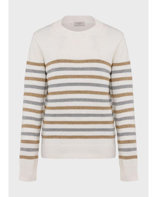 Hobbs White Destiny Sparkle Stripe Jumper