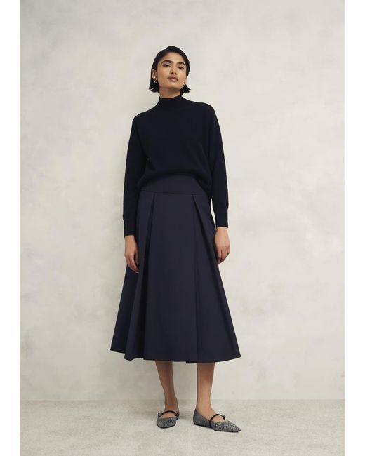 Hobbs navy blue skirt hotsell