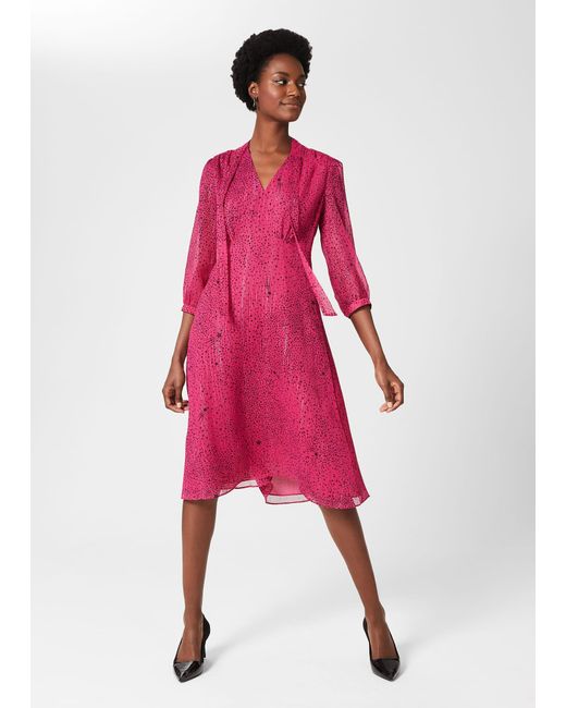 Hobbs Pink Maxine Dress