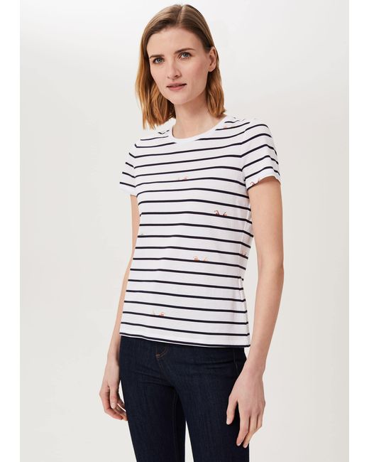 Hobbs White Pixie Cotton Printed T-Shirt