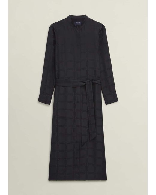 Hobbs Natural Silk Jacquard Insignia Sloane Dress