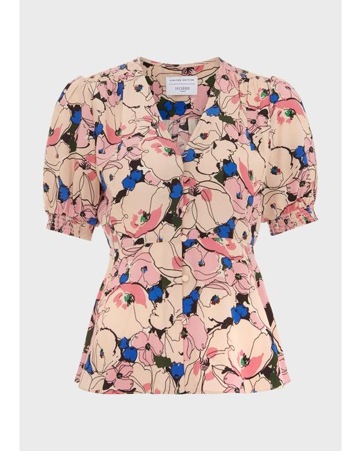 Hobbs Red Worthington Blouse