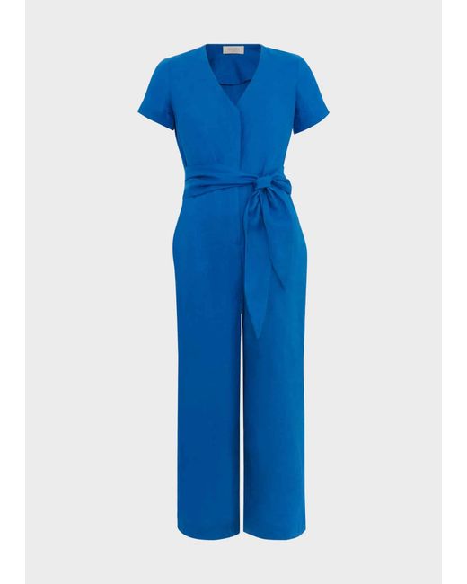 Hobbs Blue Aliya Linen Jumpsuit