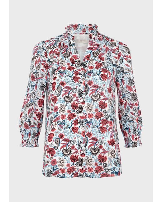 Hobbs Red Giovanna Blouse