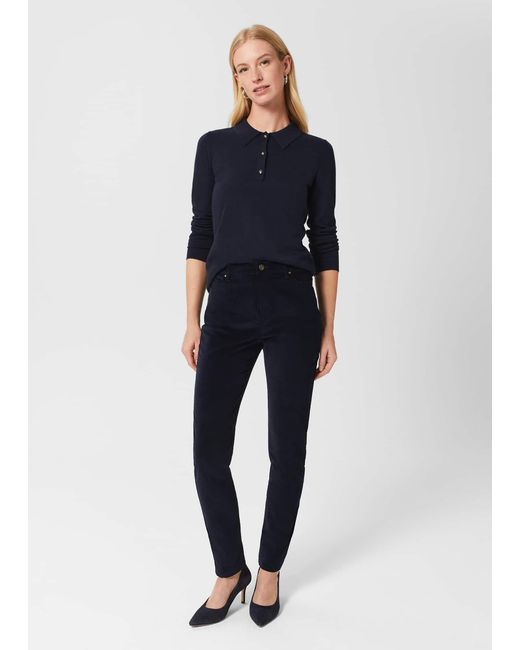 Hobbs Blue Gia Velvet Skinny Jeans