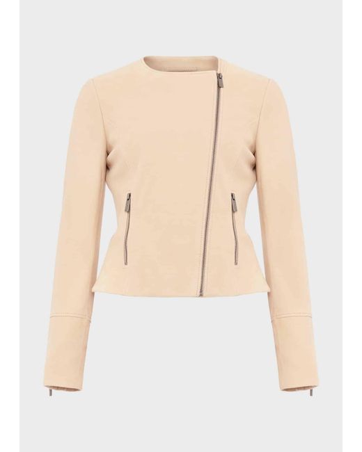 Hobbs White Liz Suede Jacket