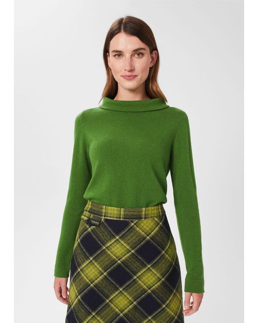 Hobbs Green Audrey Wool Cashmere Jumper