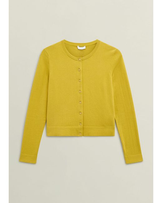 Hobbs Yellow Michelle Cotton Cardigan