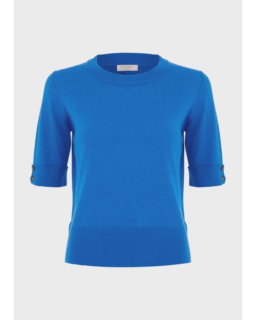 Hobbs Blue Leanne Knitted Top With Wool