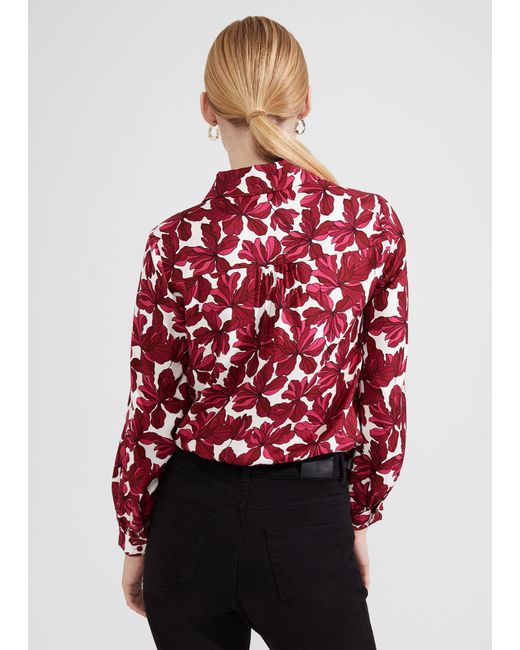 Hobbs Red Livia Blouse