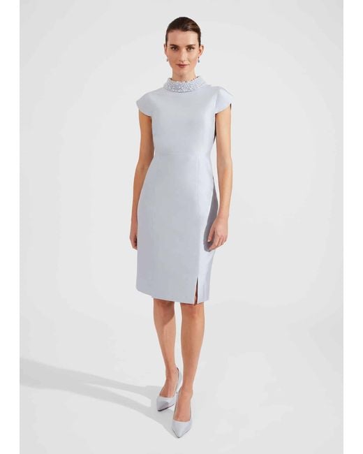 Hobbs Katherine Silk Blend Dress in White Lyst Australia