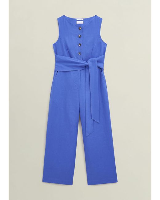 Hobbs Blue Melissa Linen Jumpsuit